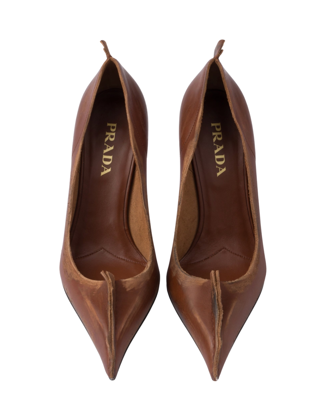 Prada - Antiqued leather pumps