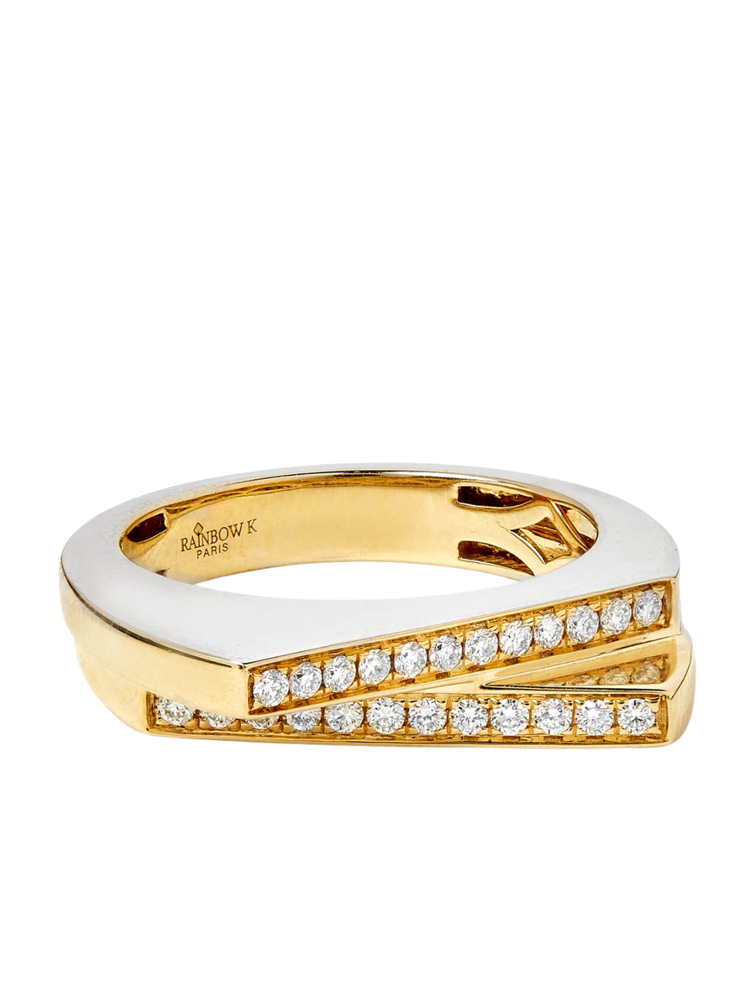 Rainbow K - Handcuff Diamond Ring in 9kt Gold