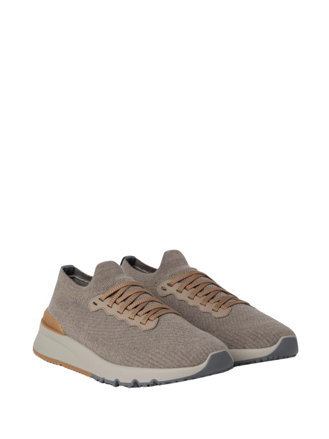 Brunello Cucinelli - Wool Knit and Semi-Polished Calfskin Runners