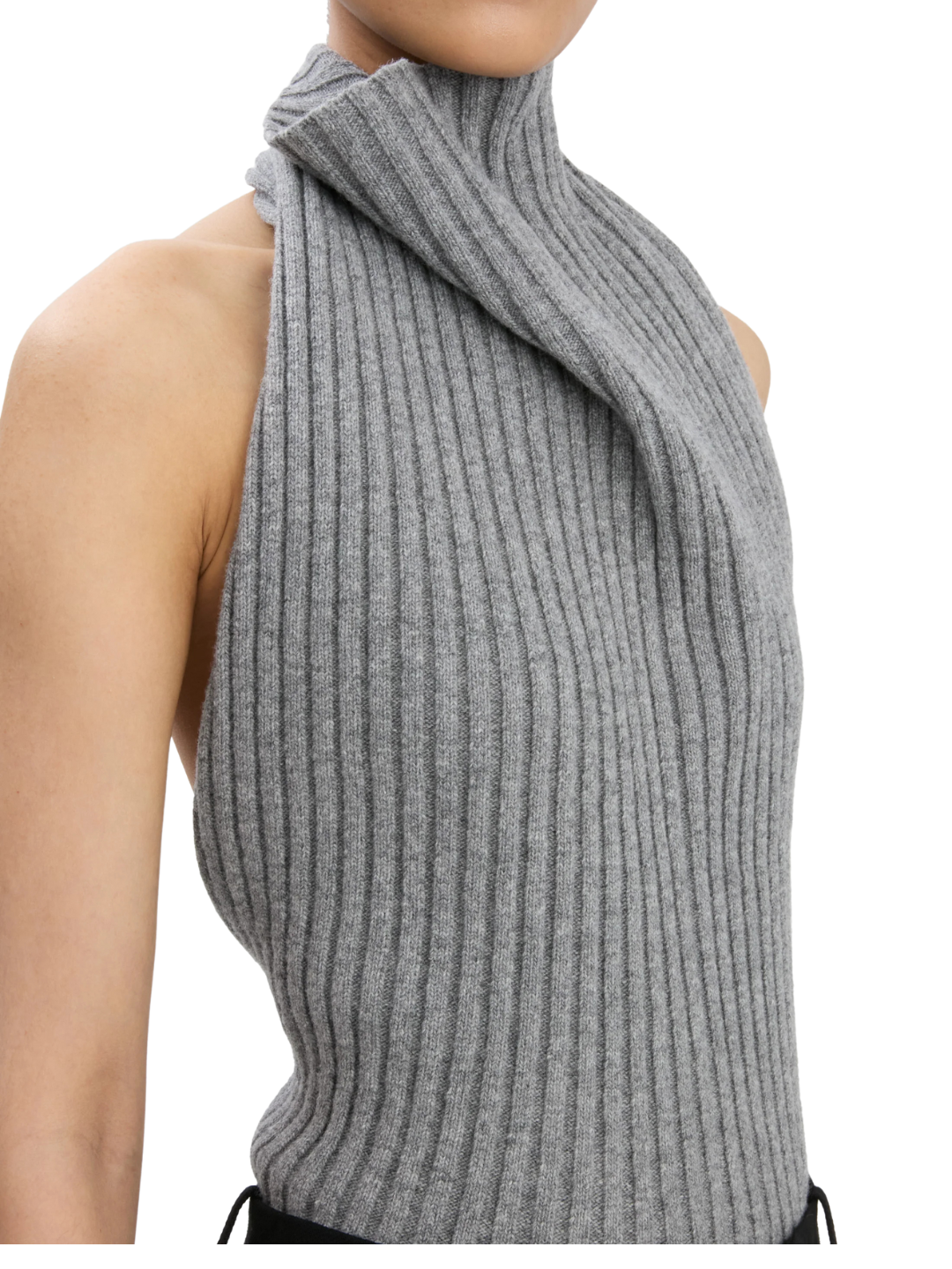 Victoria Beckham - Draped Ribbed Knit-Wool Top