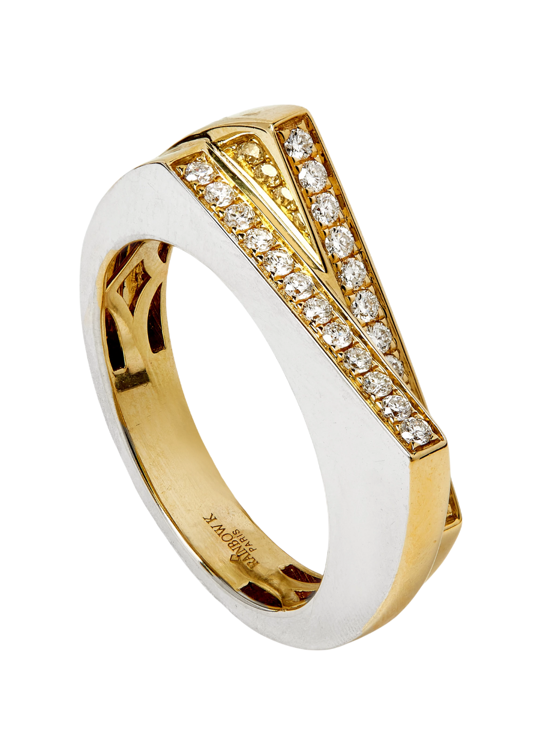 Rainbow K - Handcuff Diamond Ring in 9kt Gold