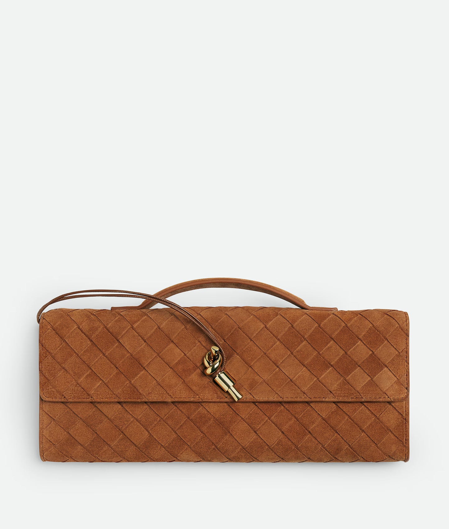 Bottega Veneta - Andiamo Clutch In Brown Suede